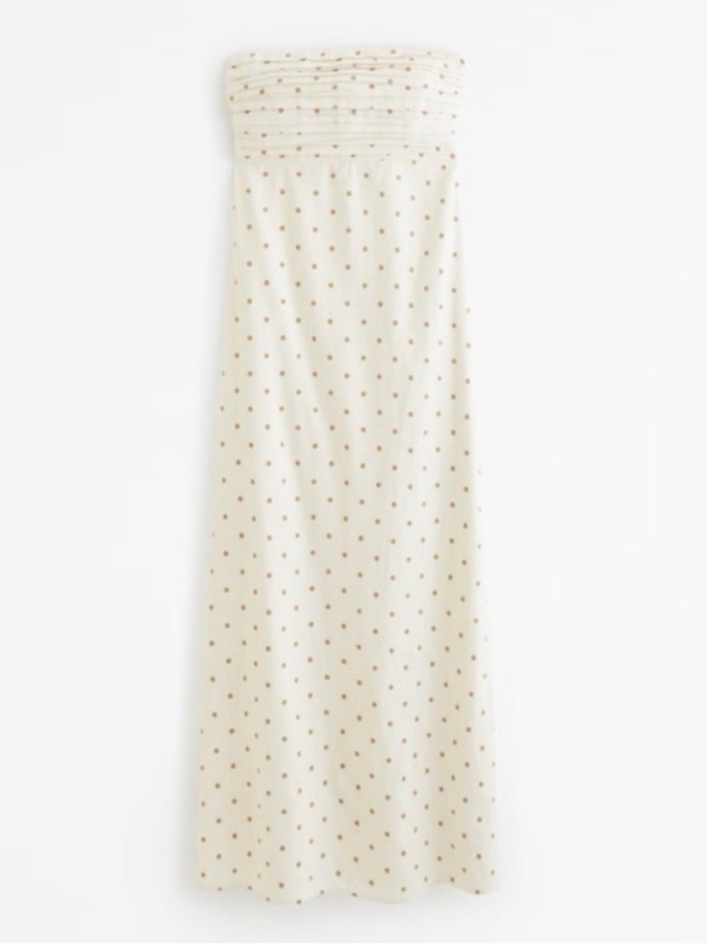 Abercrombie & Fitch Cream Polka Dot Strapless Maxi Dress